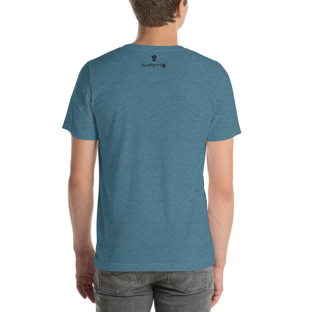 Adult Unisex T-Shirt: Shark eating sushi burrito