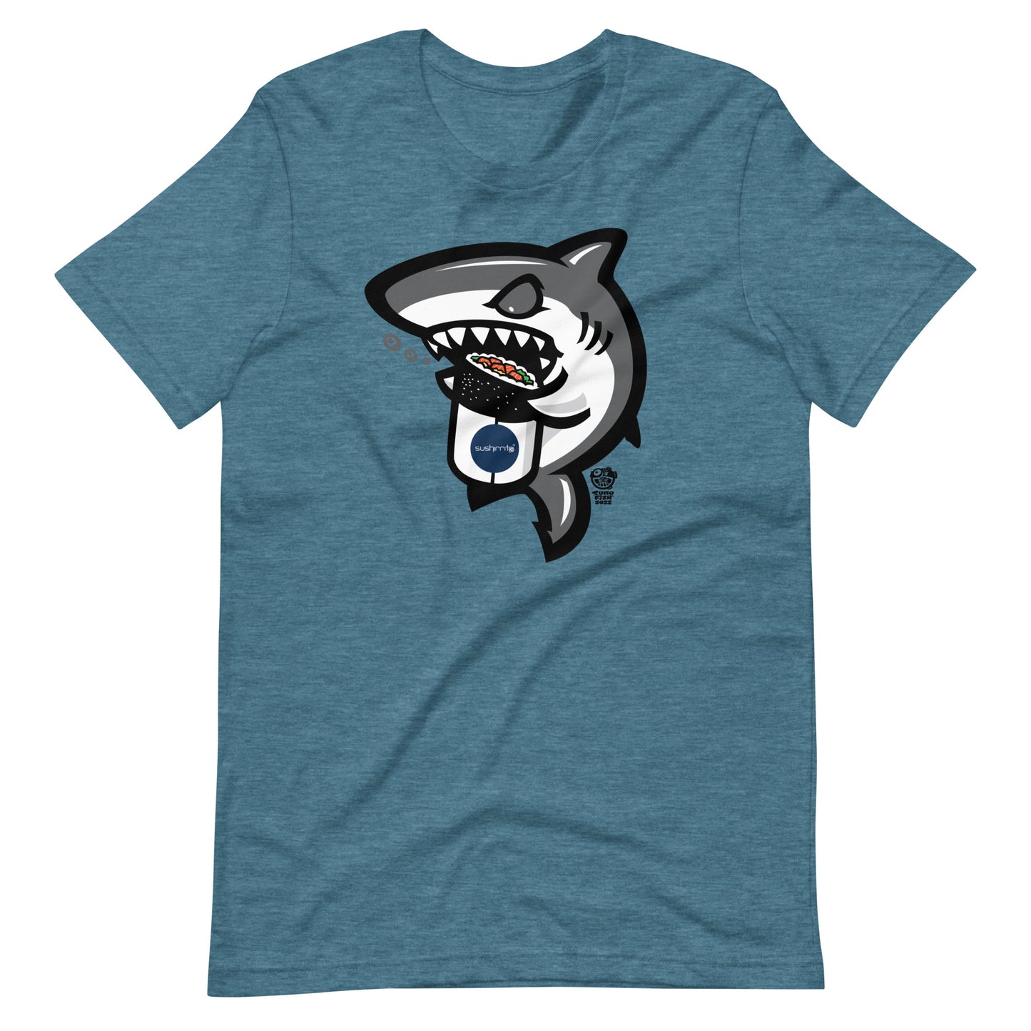 Adult Unisex T-Shirt: Shark eating sushi burrito