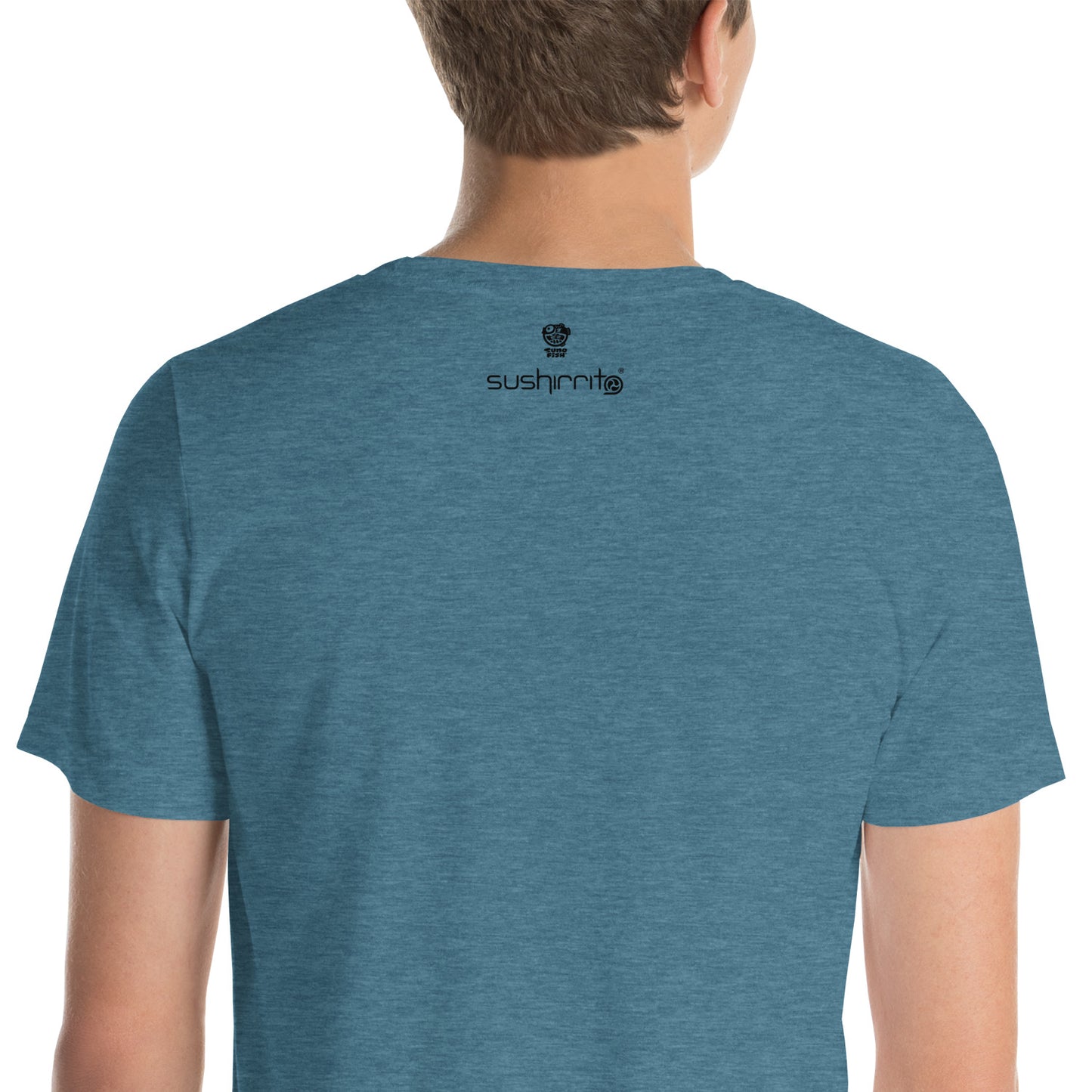 Adult Unisex T-Shirt: Shark eating sushi burrito