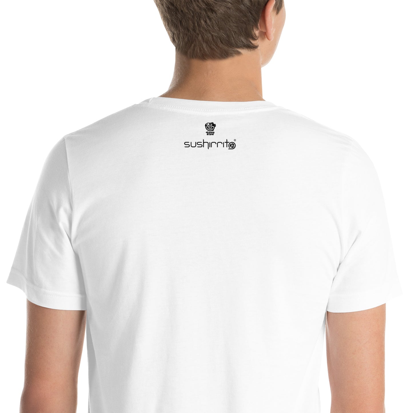 Adult Unisex T-Shirt: Shark eating sushi burrito